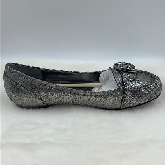BCBGeneration Dinia Pewter Crackle Metallic Flats - Picture 3 of 9